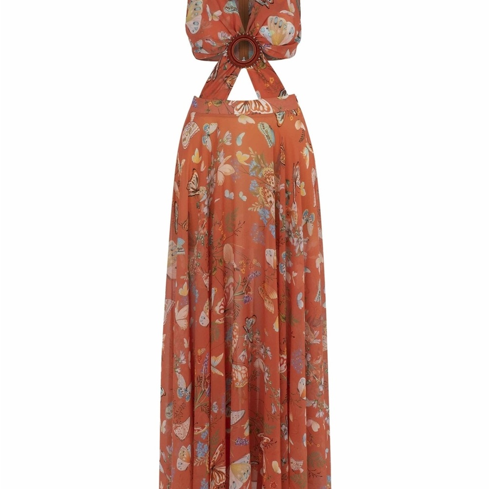 My Beachy Side Begonia Butterflies Maxi Dress with Cutout and Embroidery - Picture 4 of 8